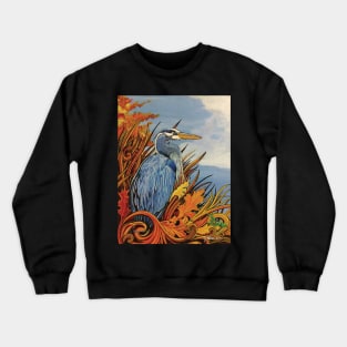 Fall Colors Blue Heron Crewneck Sweatshirt